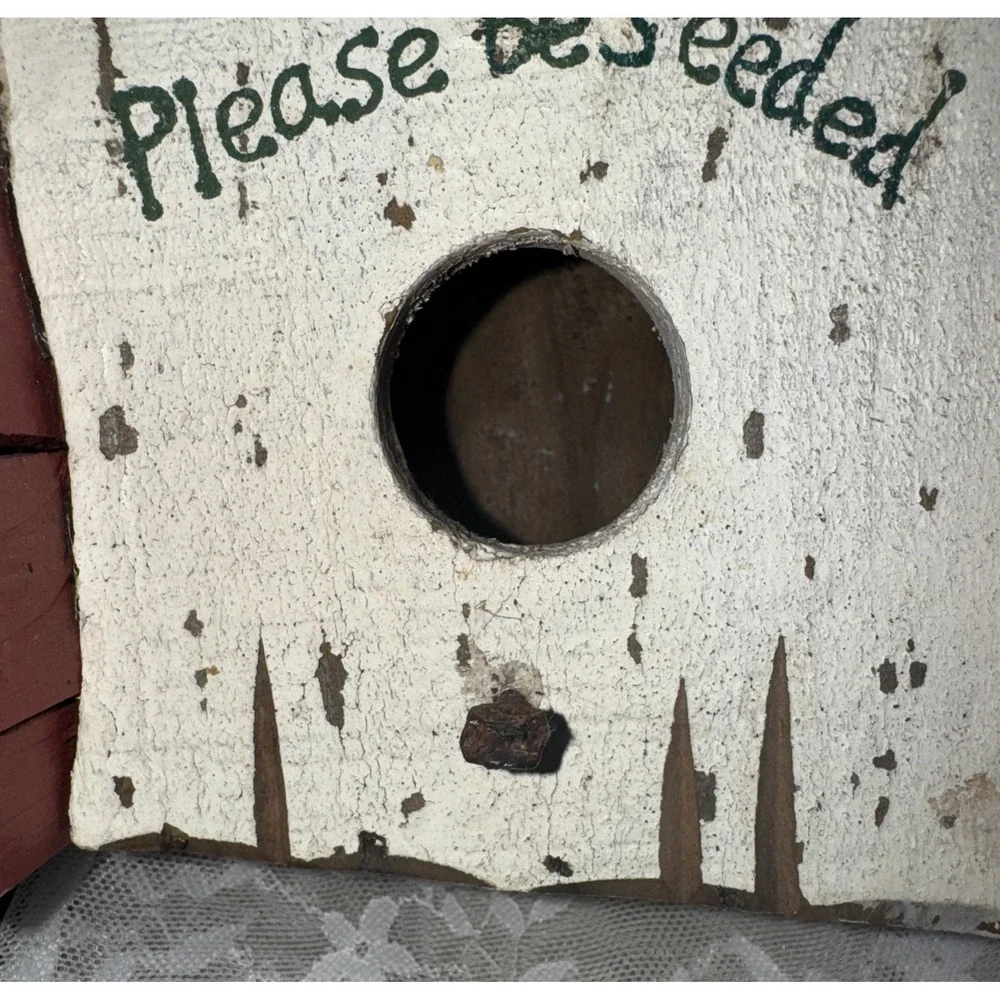 Handmade reclaimed primitive, rustic wooden birdhouse. 9.75